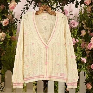 Taylor Swift Lover Cardigan with Pink Heart buttons